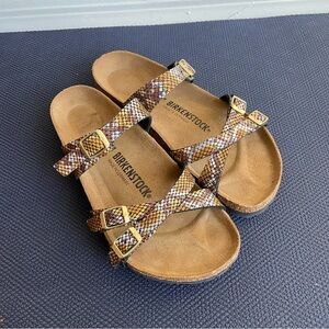 Birkenstock Franca Python Brown Sandal Regular Fit Size 40 or 9/9.5